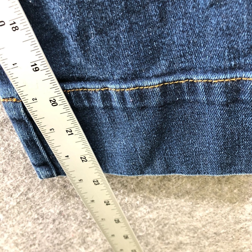 Loft High Waisted Wide Leg Crop Jeans Womens 28 / 6 Blue Dark Wash Stretch - Picture 9 of 11
